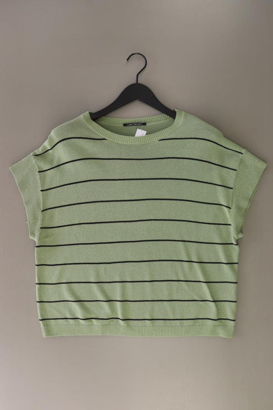 Luisa Cerano Strickshirt Gr. 42 gestreift Kurzarm grün aus Baumwolle
