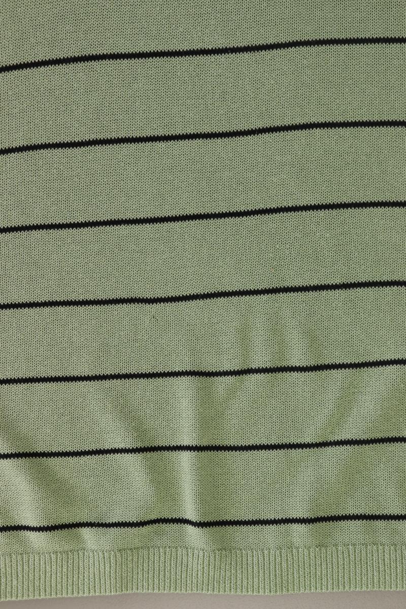 Luisa Cerano Strickshirt Gr. 42 gestreift Kurzarm grün aus Baumwolle