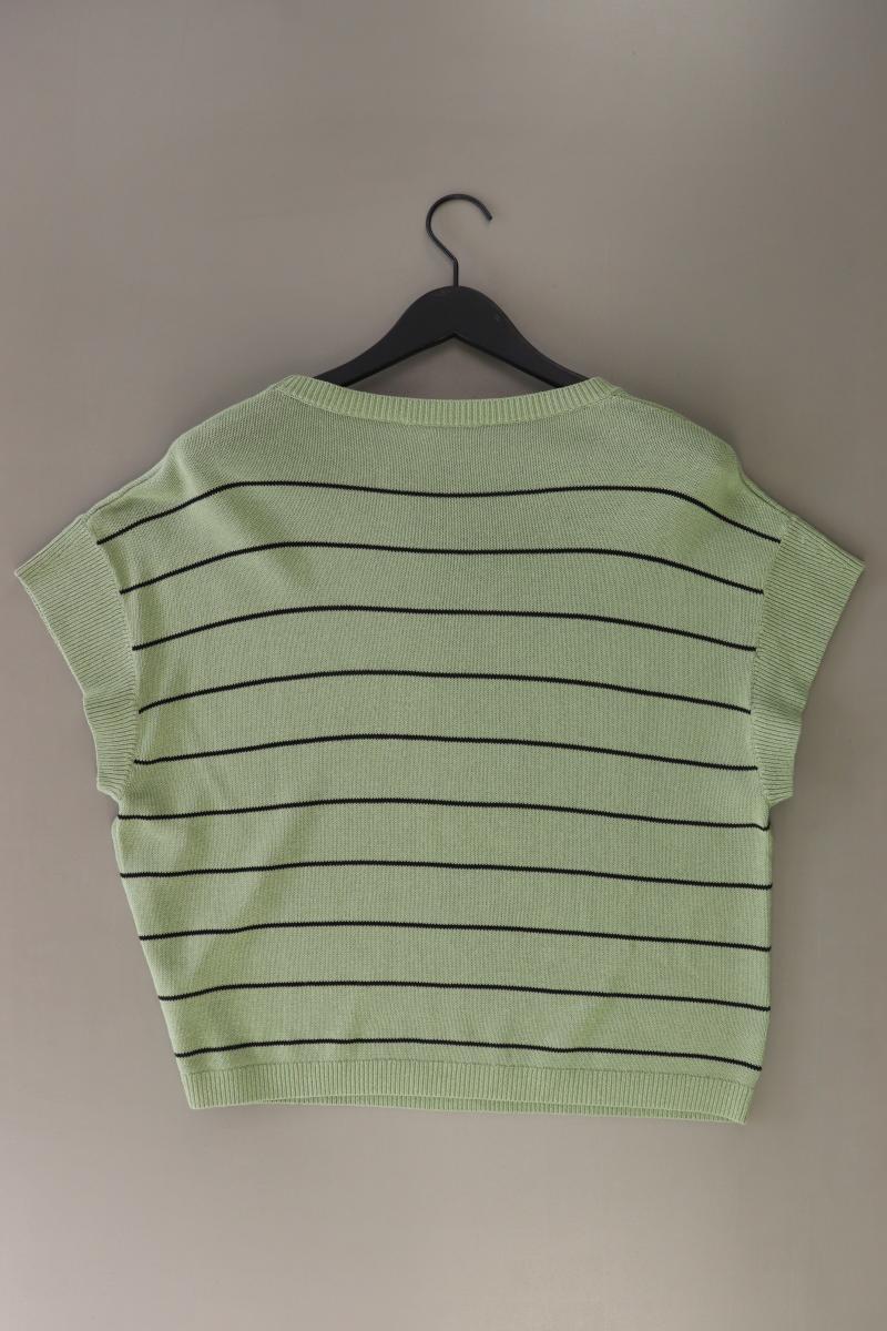 Luisa Cerano Strickshirt Gr. 42 gestreift Kurzarm grün aus Baumwolle