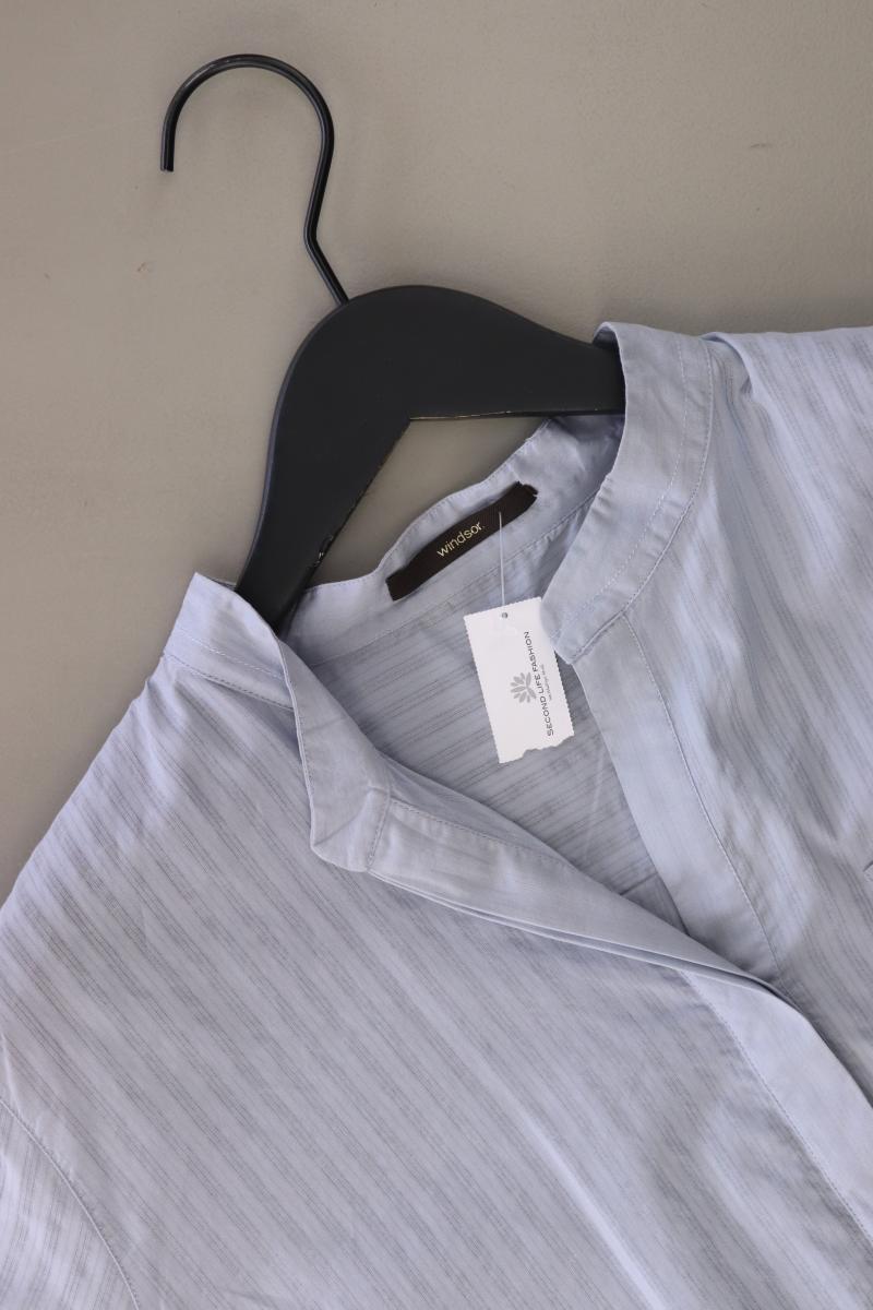 Windsor Kurzarmbluse Gr. 42 gestreift blau aus Baumwolle