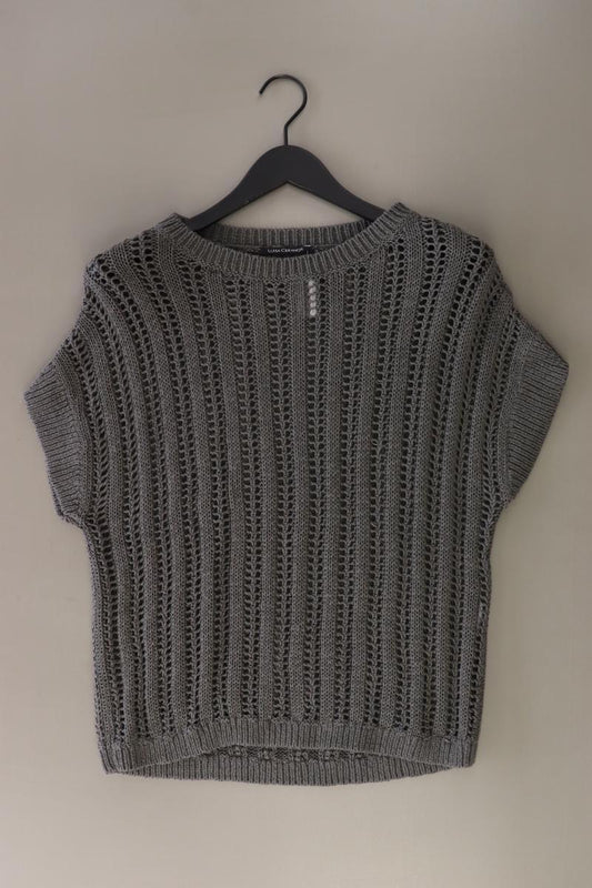 Luisa Cerano Strickshirt Gr. 42 Kurzarm grau