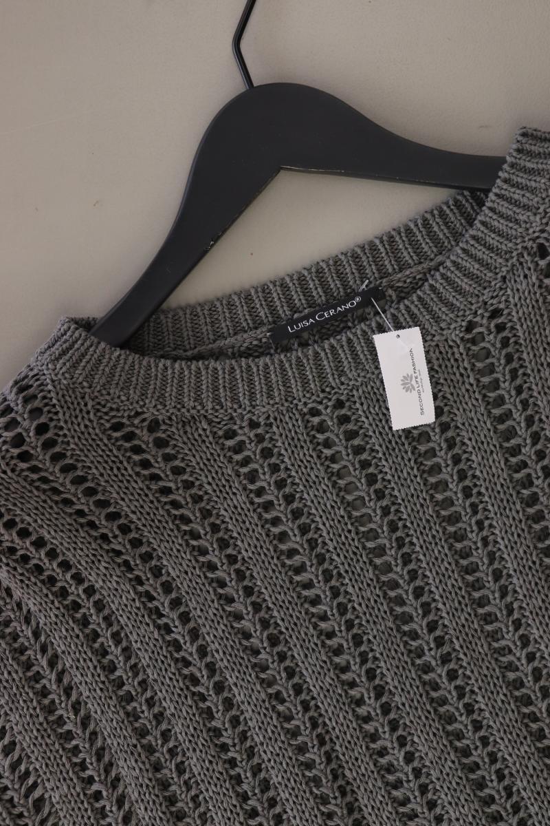 Luisa Cerano Strickshirt Gr. 42 Kurzarm grau