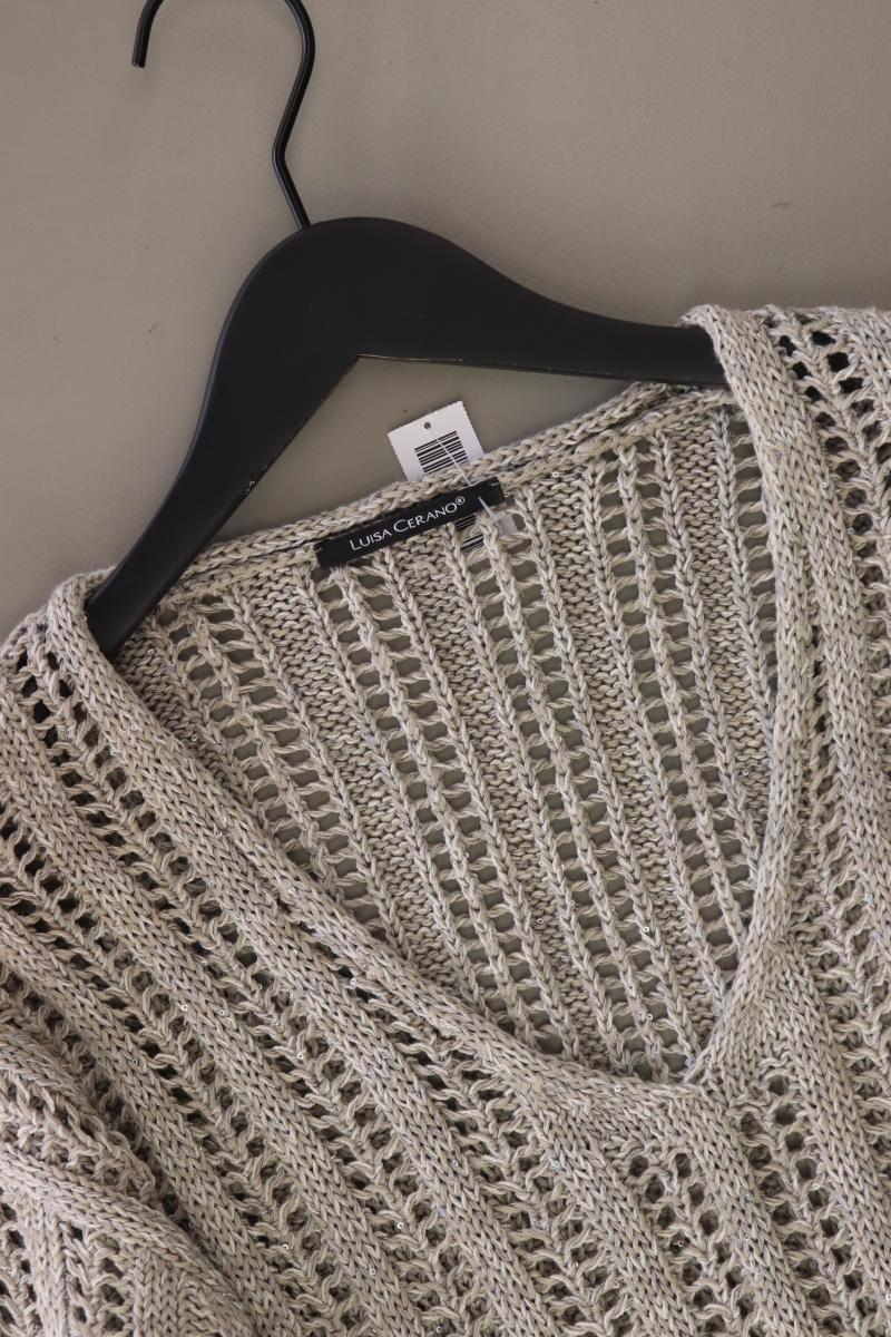 Luisa Cerano Langarmpullover Gr. 42 grau aus Baumwolle