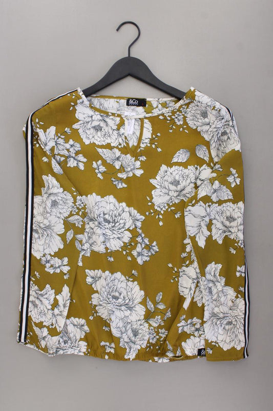 &Co Woman Langarmbluse Gr. S mit Blumenmuster olivgrün aus Polyester