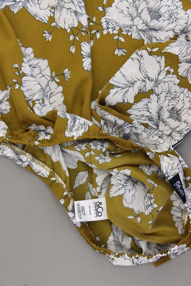&Co Woman Langarmbluse Gr. S mit Blumenmuster olivgrün aus Polyester