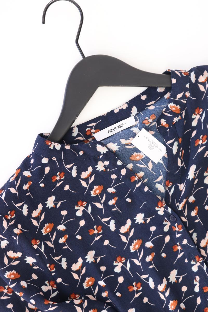 About You Langarmkleid Gr. 38 mit Blumenmuster blau aus Polyester