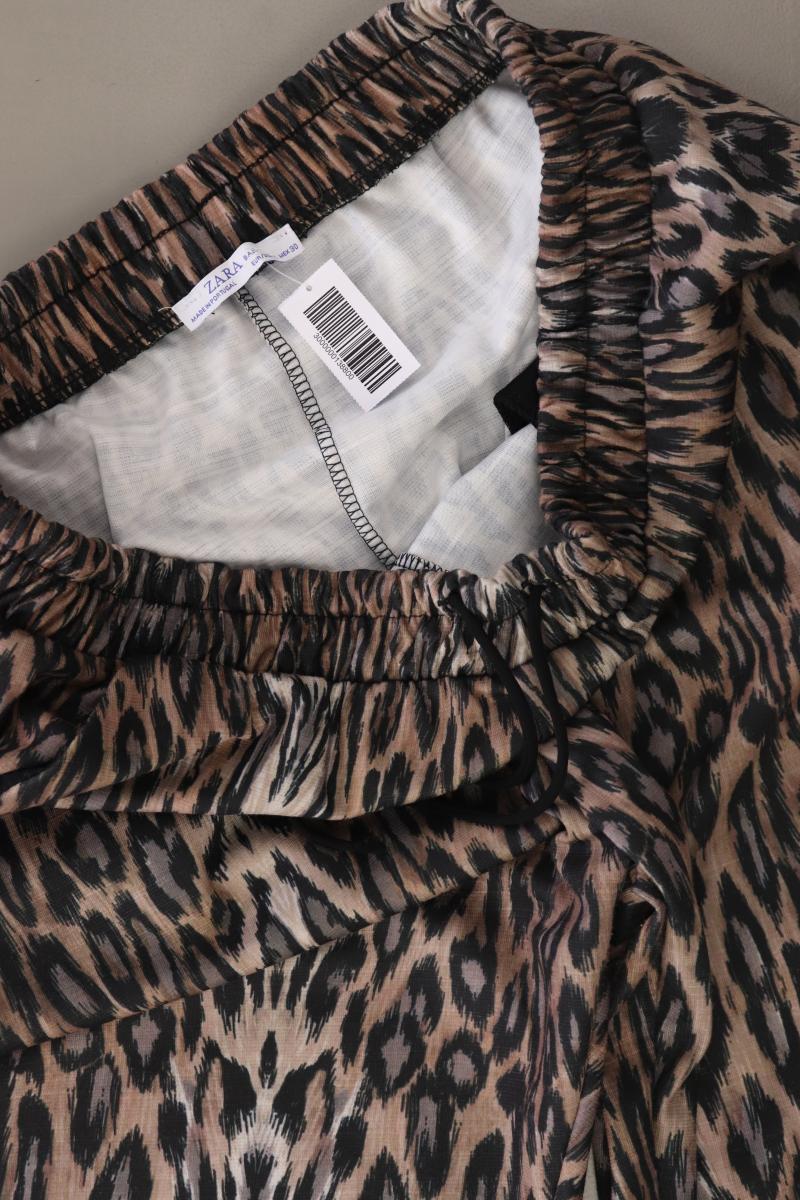 Zara Stoffhose Gr. L mit Tierdruck braun aus Polyester