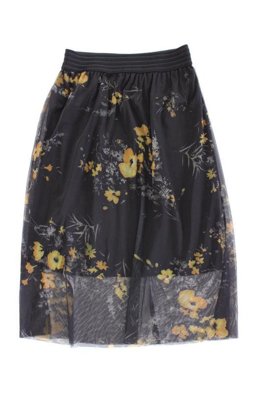 Kaffe Tüllrock Gr. S mit Blumenmuster schwarz aus Polyester