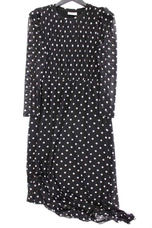 Free/Quent Chiffonkleid Gr. S gepunktet Langarm schwarz