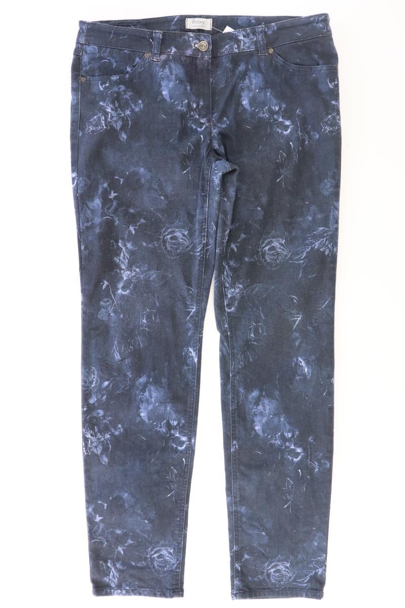 Gerry Weber Hose Modell Roxy Gr. 44 mit Blumenmuster blau aus Baumwolle
