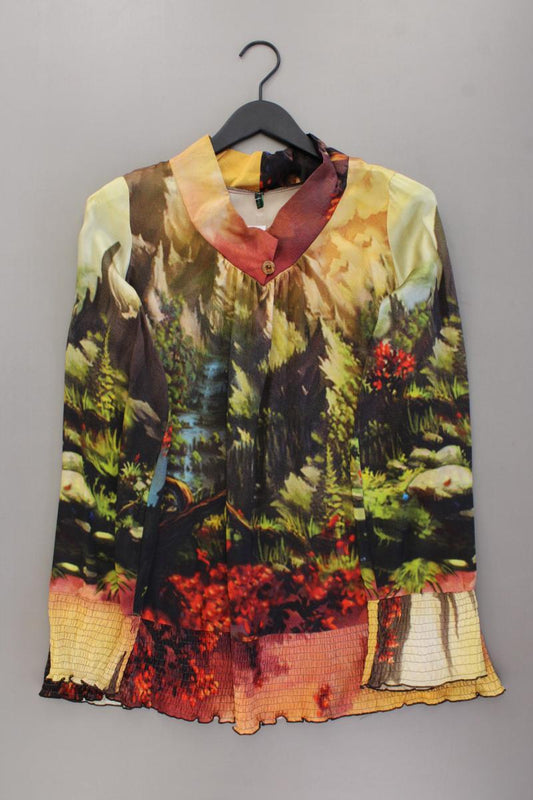 Benetton Seidenbluse Gr. 44 Langarm mehrfarbig