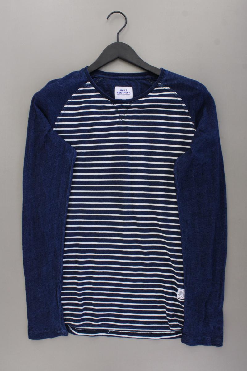Mills Brothers Longsleeve-Shirt für Herren Gr. M Langarm blau