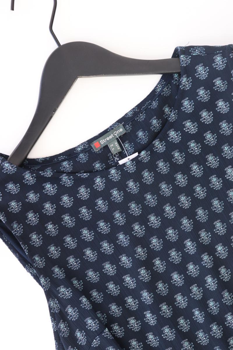 Street One Chiffonkleid Gr. 38 mit Gürtel Ärmellos blau aus Polyester