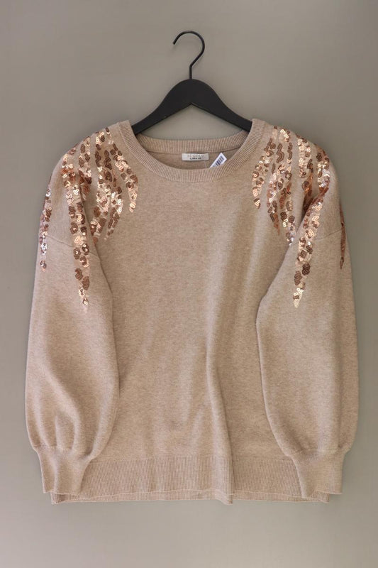 Be Gold by Belinda Gold Langarmpullover Gr. XL mit Pailletten creme aus Viskose