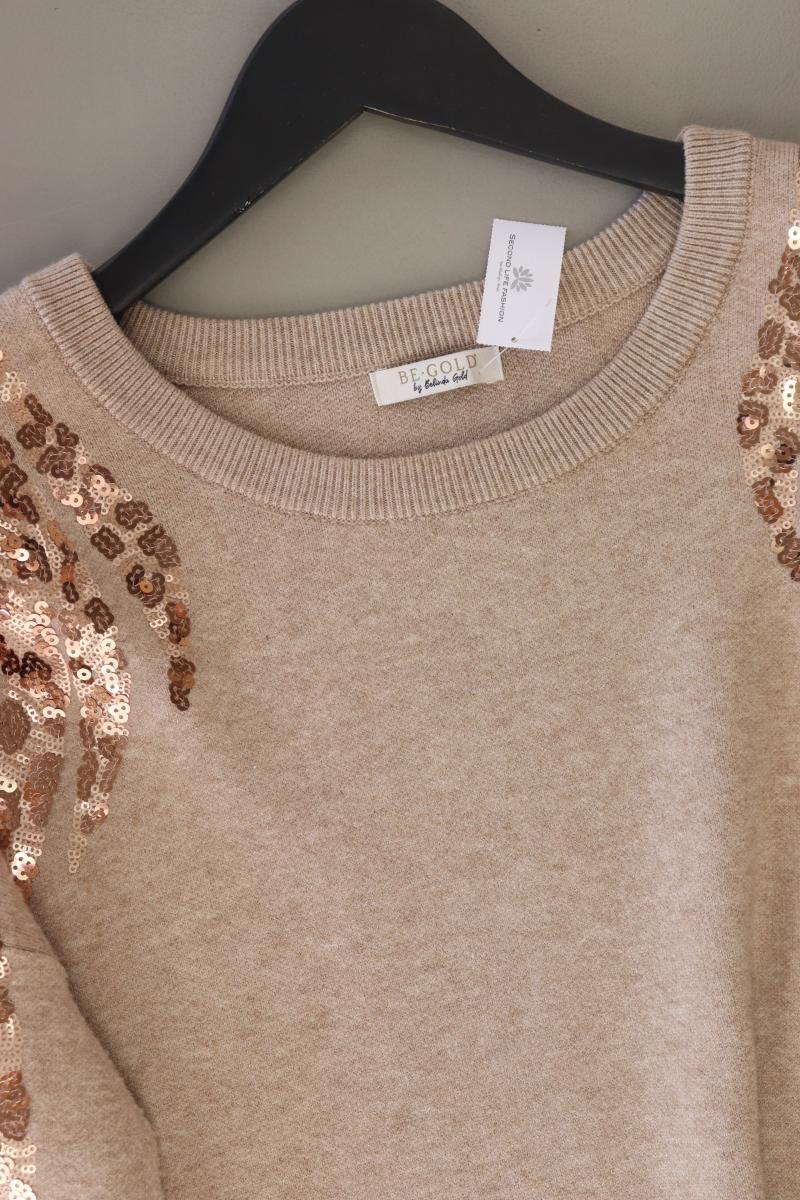 Be Gold by Belinda Gold Langarmpullover Gr. XL mit Pailletten creme aus Viskose