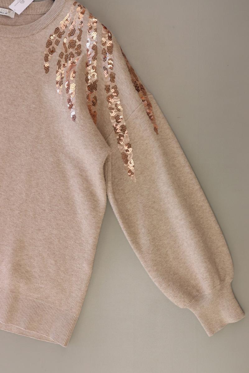 Be Gold by Belinda Gold Langarmpullover Gr. XL mit Pailletten creme aus Viskose