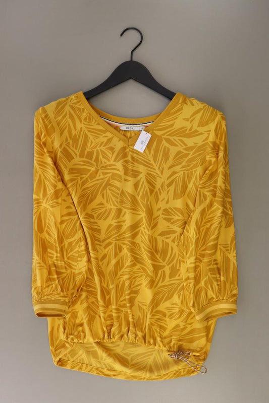 Cecil Shirt mit V-Ausschnitt Gr. M mit Blumenmuster 3/4 Ärmel gelb