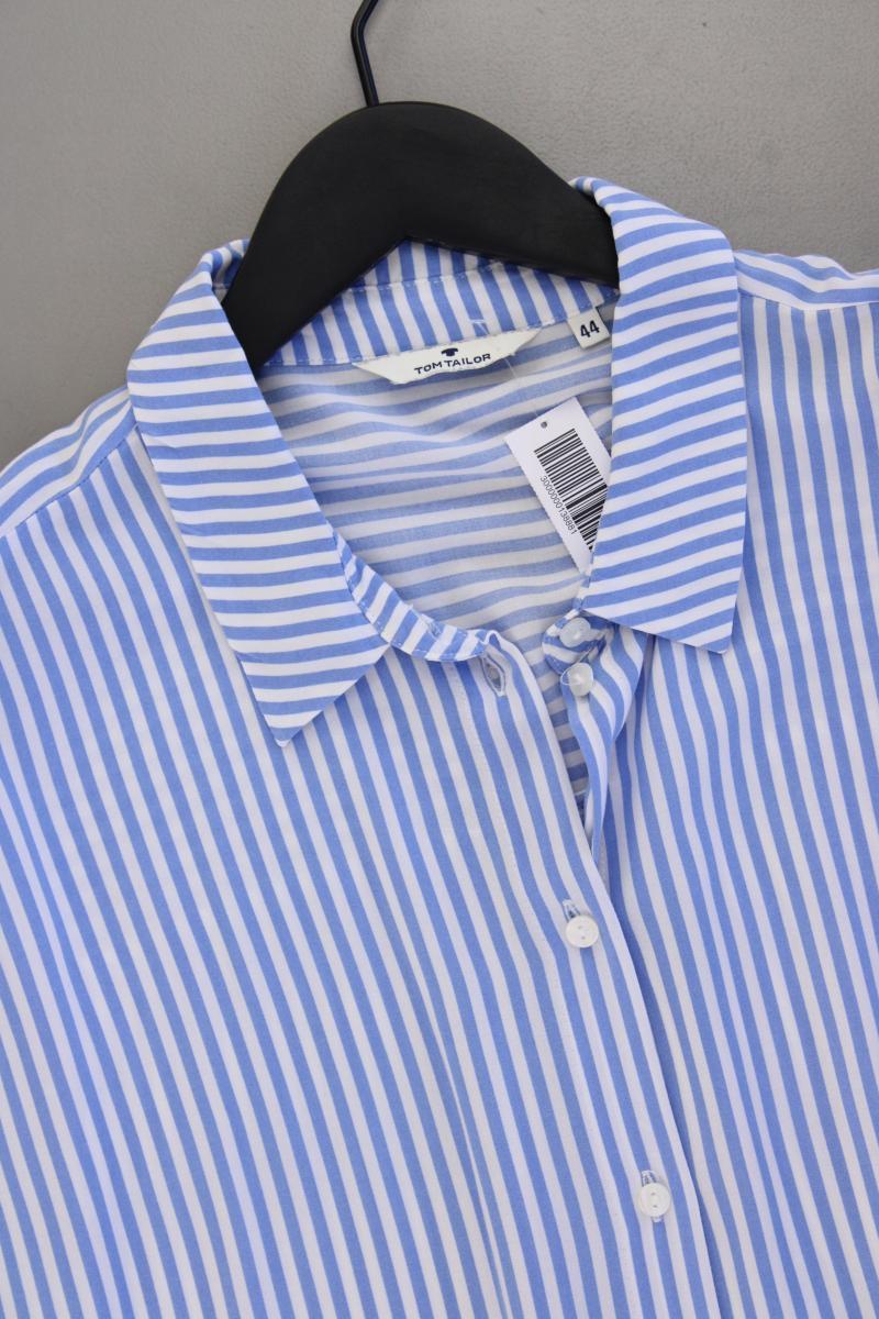 Tom Tailor Kurzarmbluse Gr. 44 gestreift blau aus Viskose
