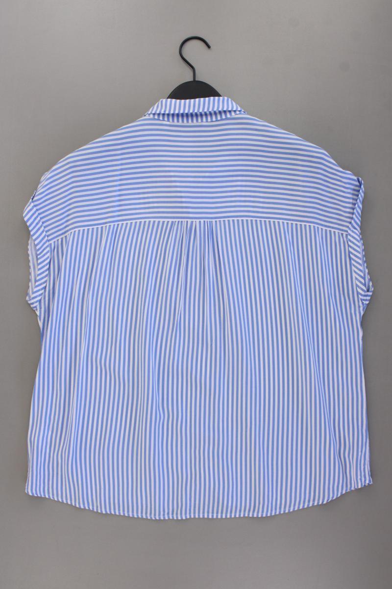 Tom Tailor Kurzarmbluse Gr. 44 gestreift blau aus Viskose