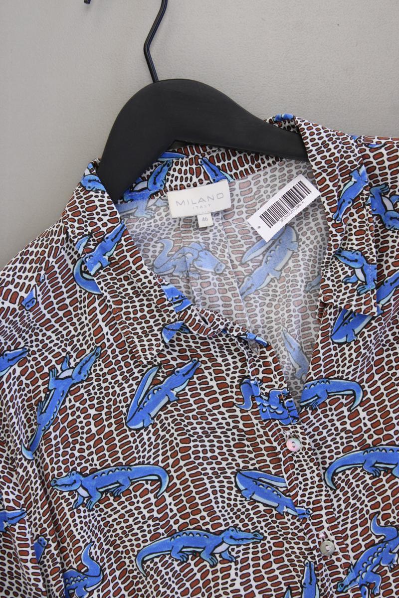Milano Italy Bluse mit Krokodilmuster Gr. 46 Langarm mehrfarbig aus Viskose