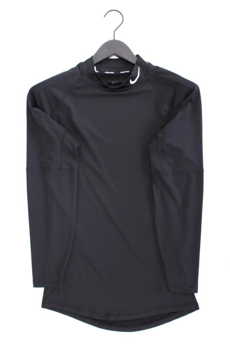 Nike Sportshirt für Herren Gr. M neuwertig Langarm schwarz aus Polyester