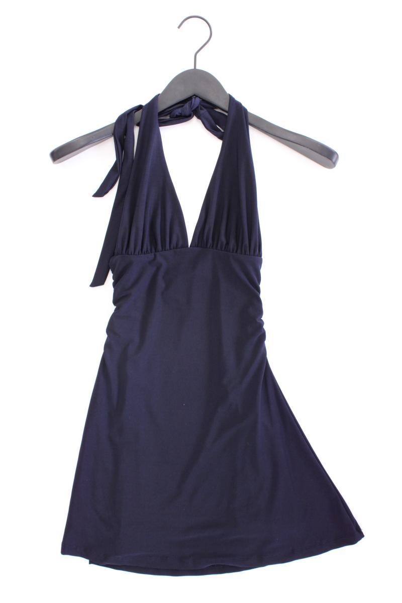 Bershka Neckholderkleid Gr. XS neuwertig Träger blau aus Polyester