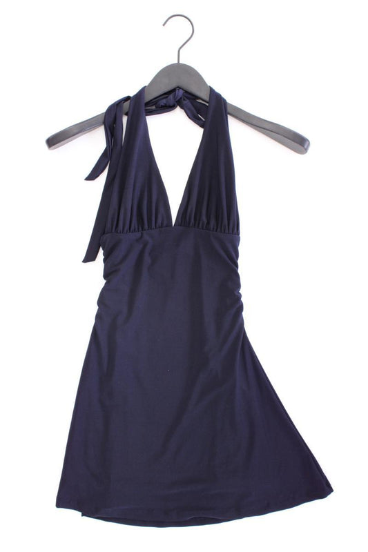 Bershka Neckholderkleid Gr. XS neuwertig Träger blau aus Polyester
