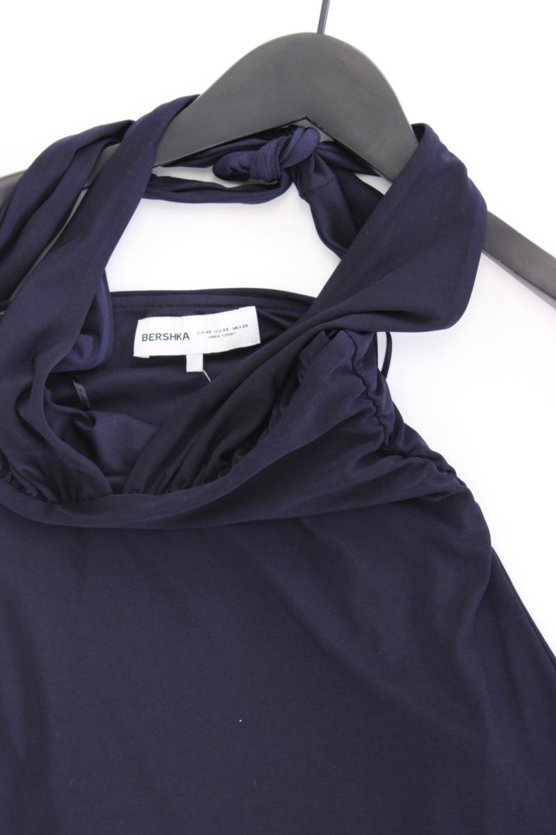 Bershka Neckholderkleid Gr. XS neuwertig Träger blau aus Polyester
