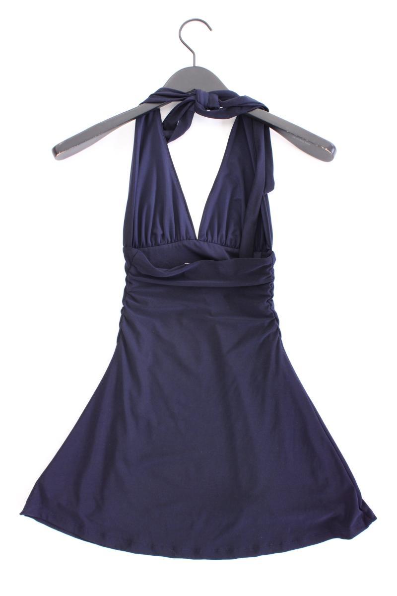 Bershka Neckholderkleid Gr. XS neuwertig Träger blau aus Polyester