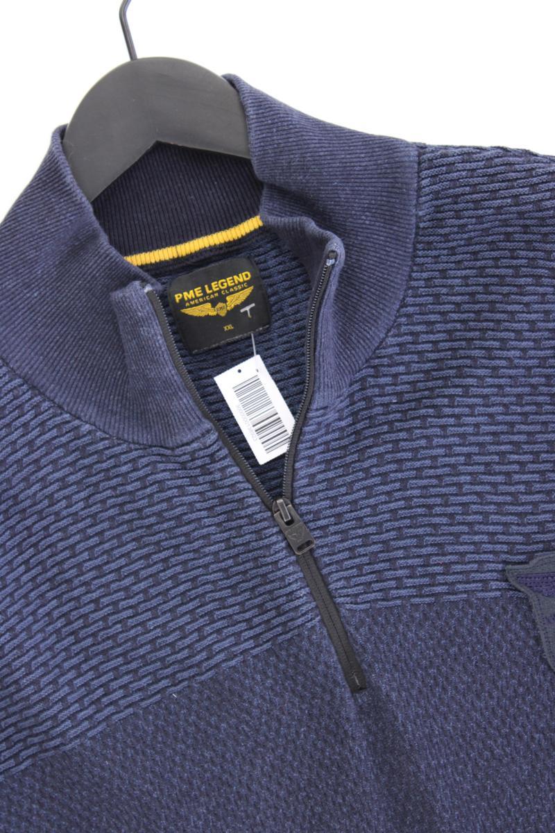 PME Legend Feinstrickpullover für Herren Gr. XXL blau aus Baumwolle