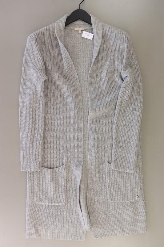 STRANDFEIN Cardigan mit Merino Wolle und Kashmir Gr. 42 Langarm grau
