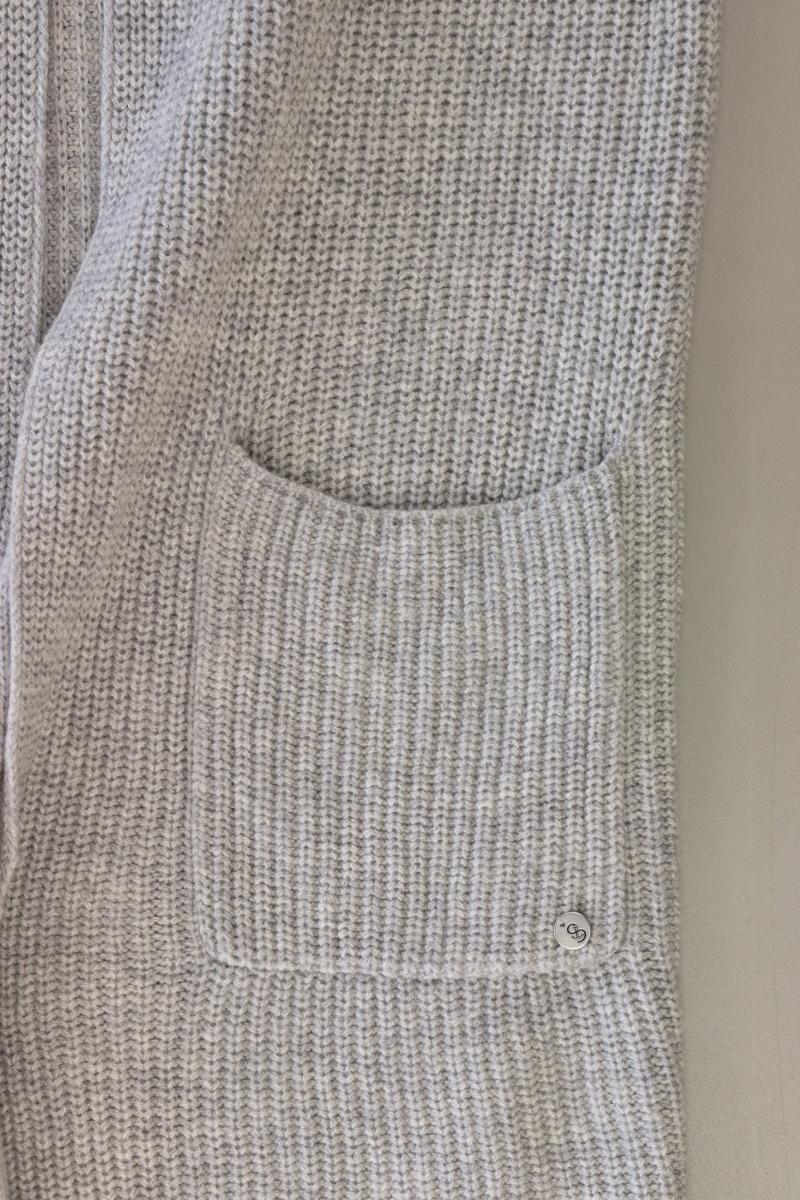 STRANDFEIN Cardigan mit Merino Wolle und Kashmir Gr. 42 Langarm grau