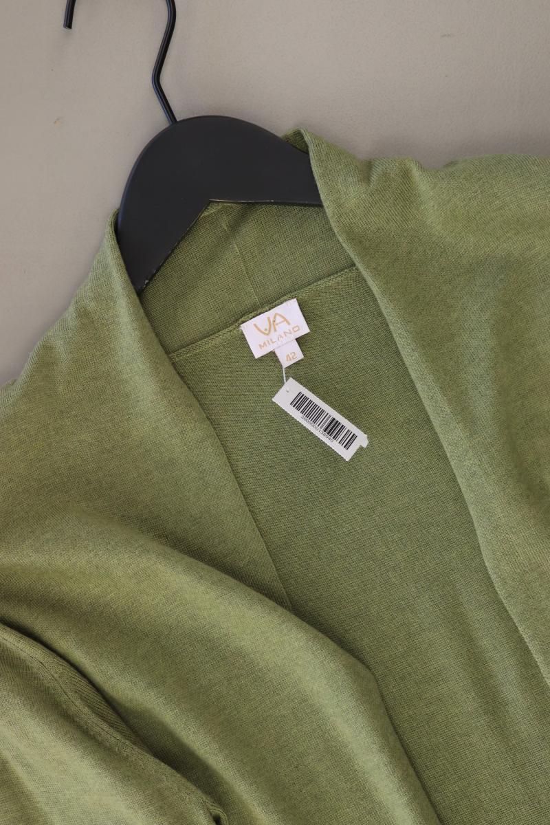 VA Milano Strickjacke mit Wolle Gr. 42 neuwertig Langarm grün aus Polyester