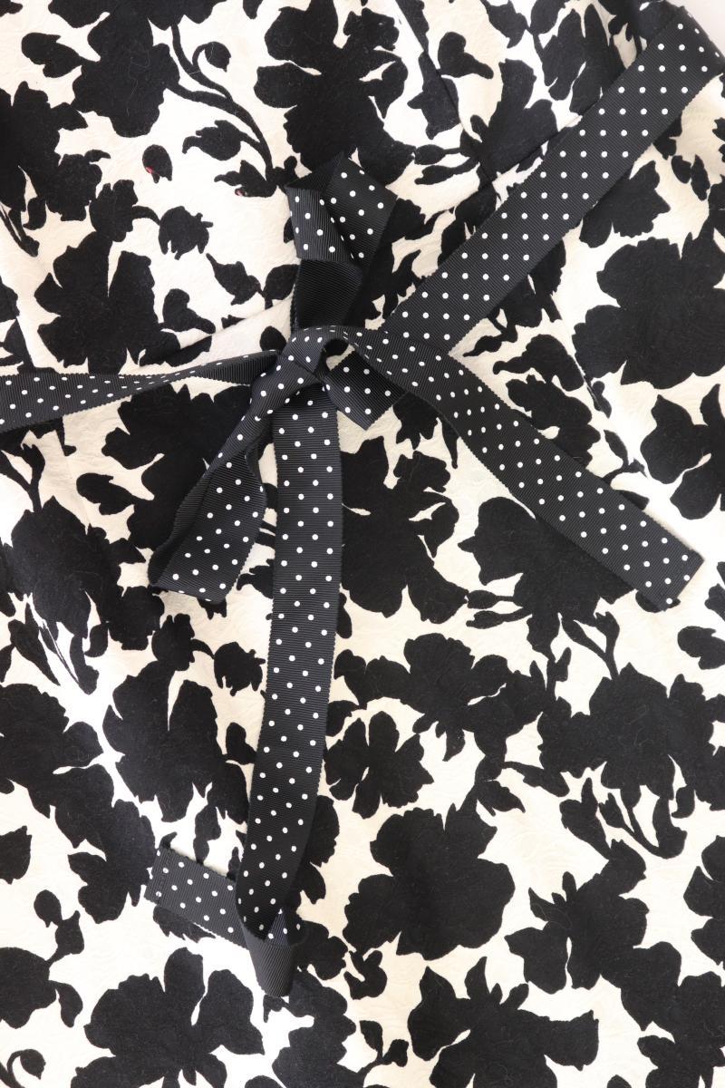 Taifun Kurzarmkleid Gr. 42 mit Blumenmuster mit Gürtel mehrfarbig aus Baumwolle