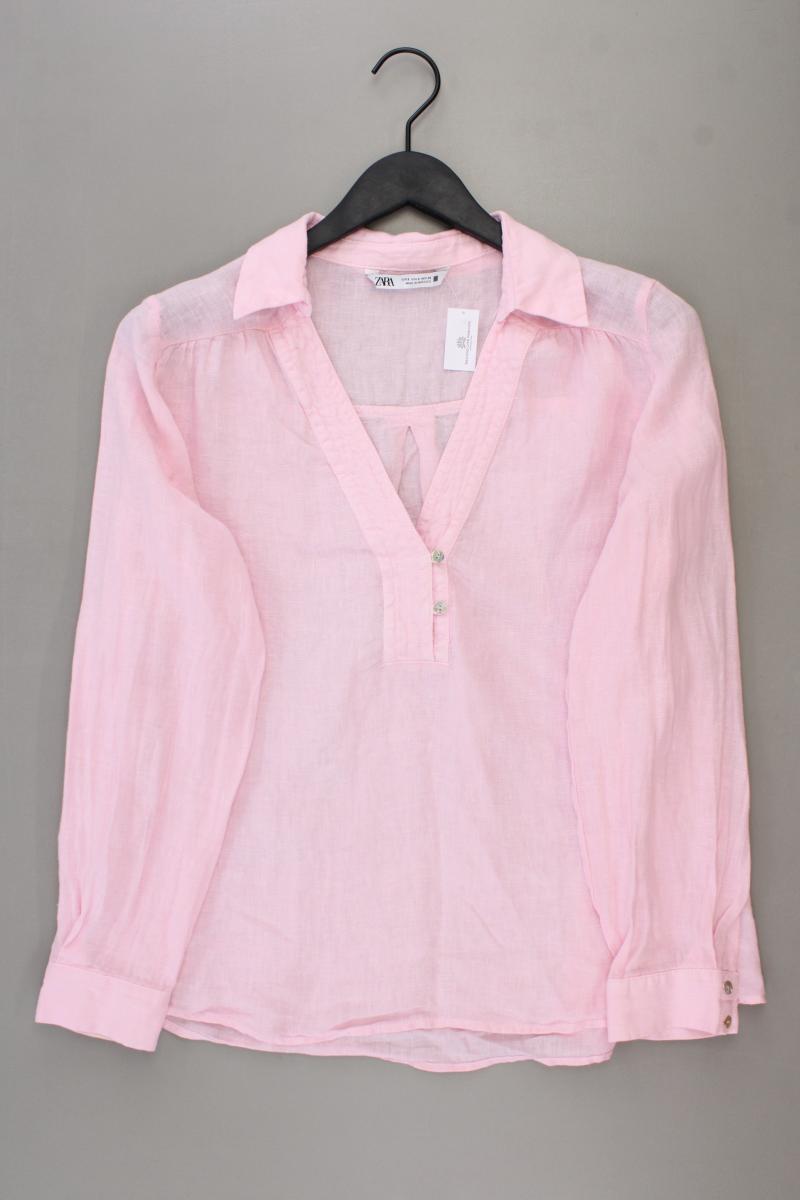 Zara Leinenbluse Gr. S Langarm rosa