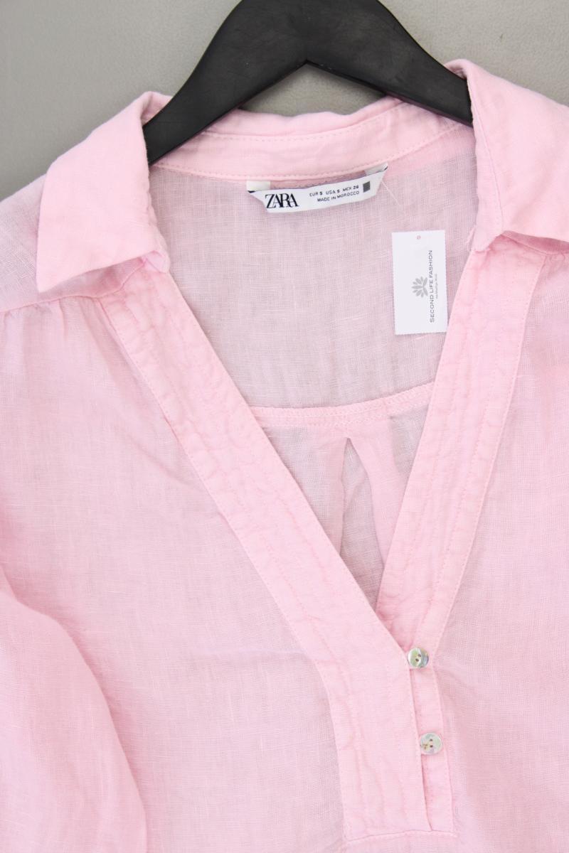 Zara Leinenbluse Gr. S Langarm rosa