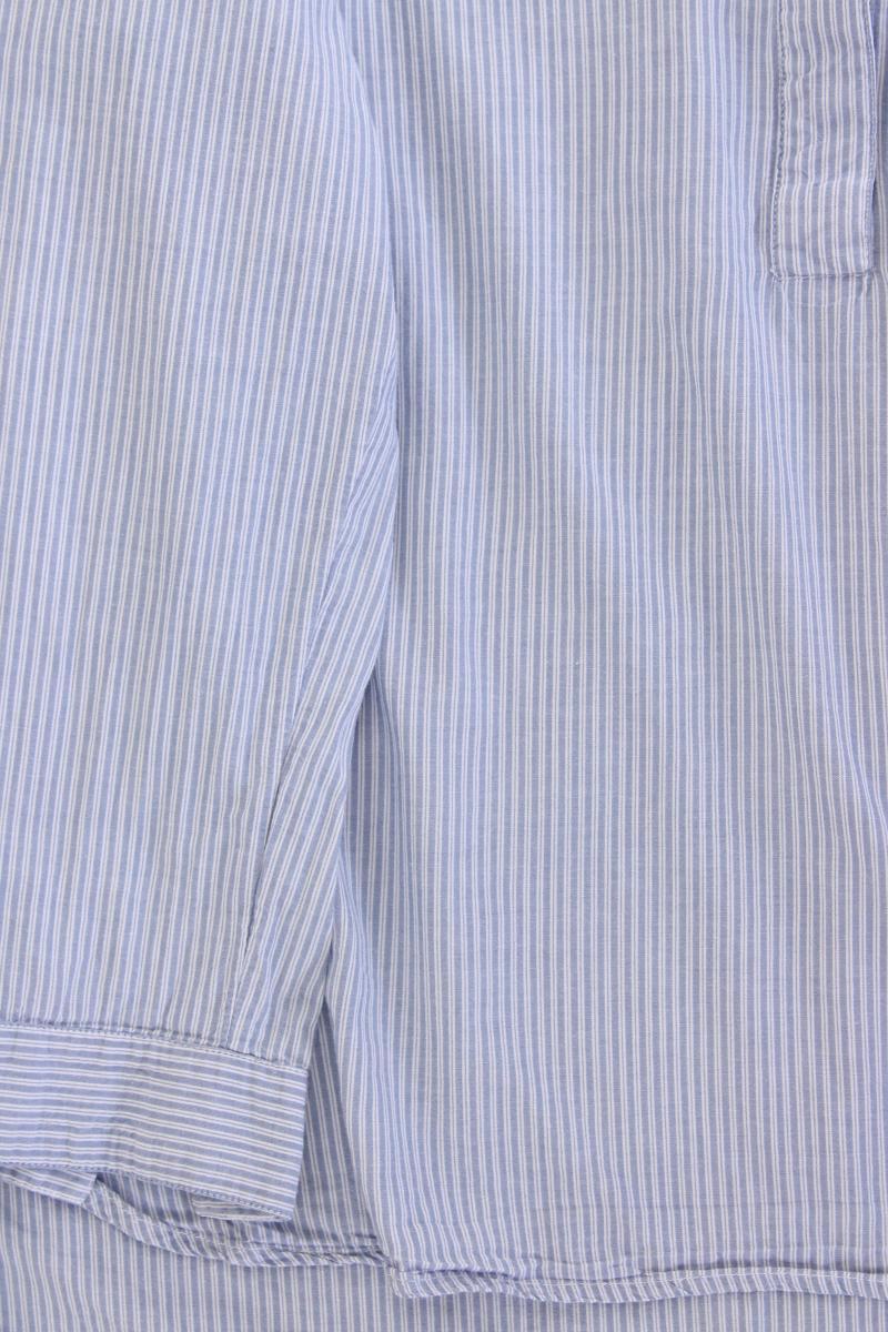 Manguun Langarmbluse Gr. 44 gestreift blau aus Baumwolle