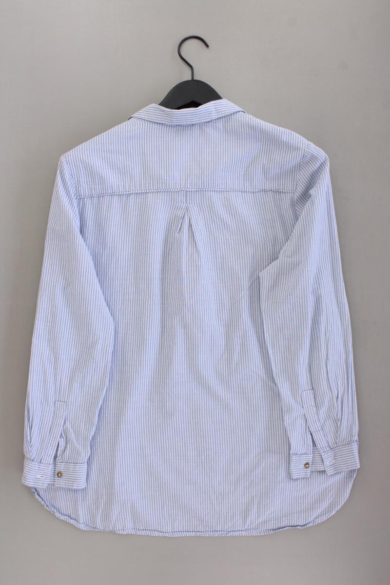 Manguun Langarmbluse Gr. 44 gestreift blau aus Baumwolle
