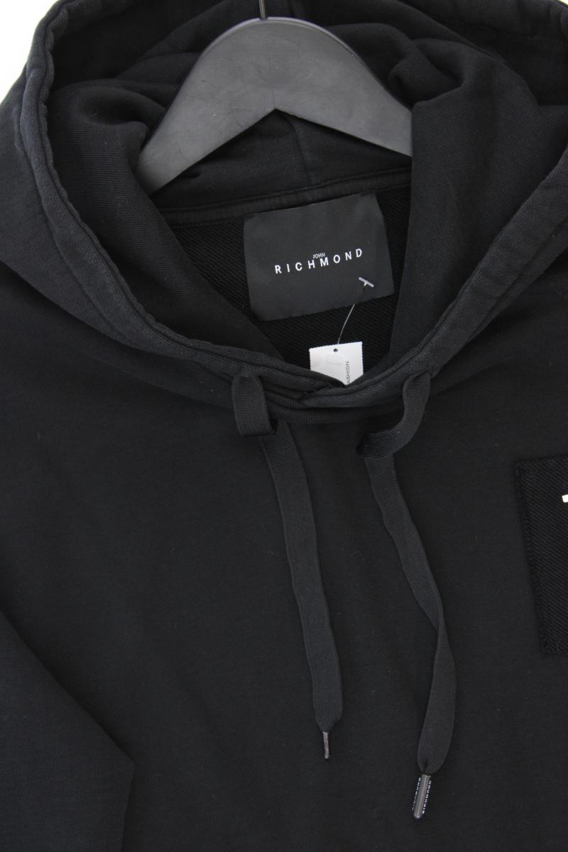John Richmond Hoodie für Herren Gr. M neuwertig schwarz aus Baumwolle