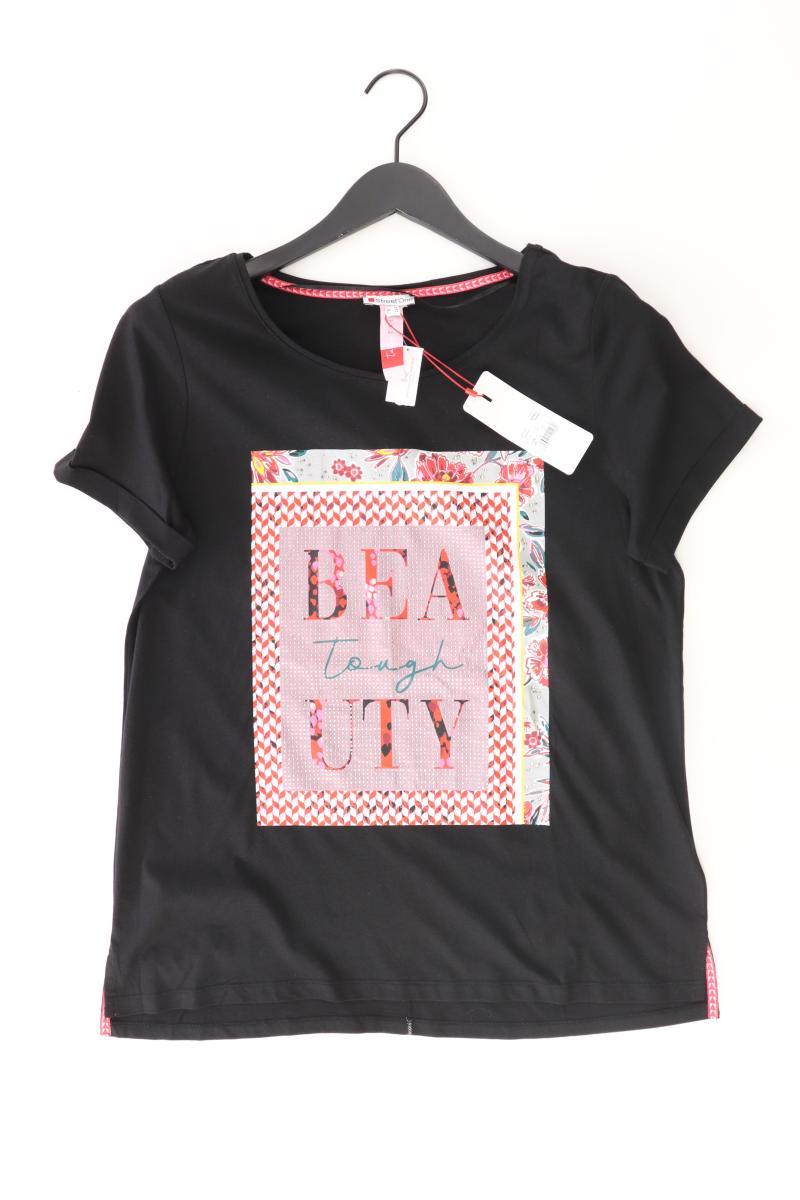 Street One Printshirt Gr. 40 neu mit Etikett Kurzarm schwarz aus Baumwolle