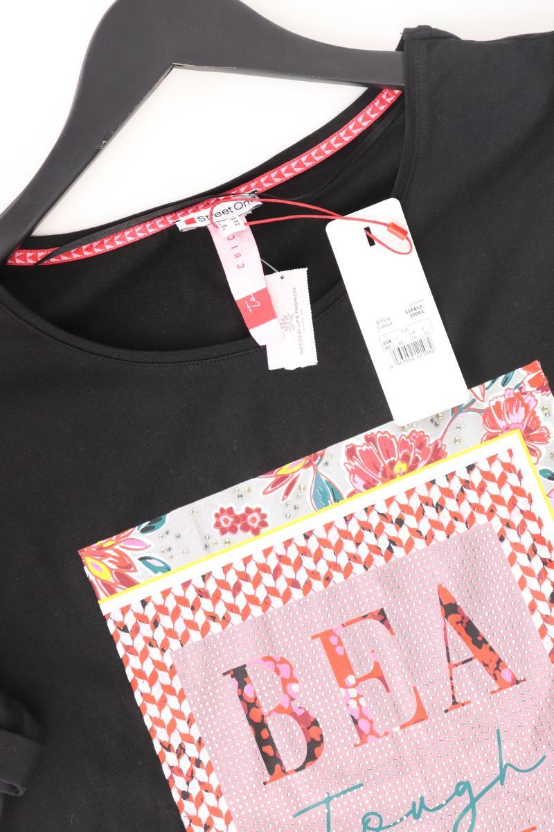 Street One Printshirt Gr. 40 neu mit Etikett Kurzarm schwarz aus Baumwolle