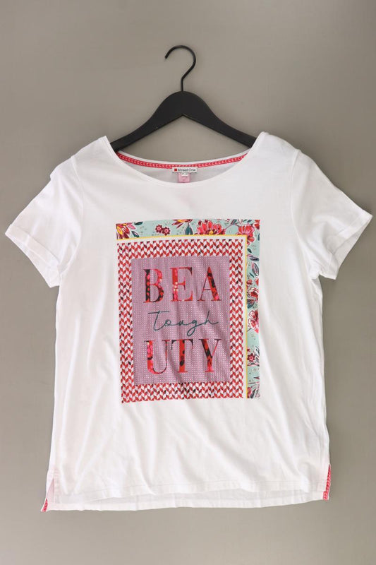 Street One Printshirt Gr. 40 Kurzarm weiß aus Baumwolle