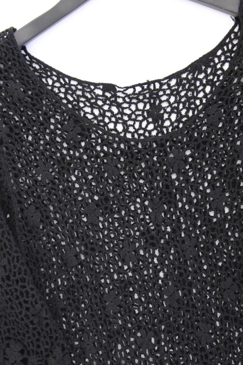 Häkelshirt Gr. OneSize 3/4 Ärmel schwarz aus Baumwolle