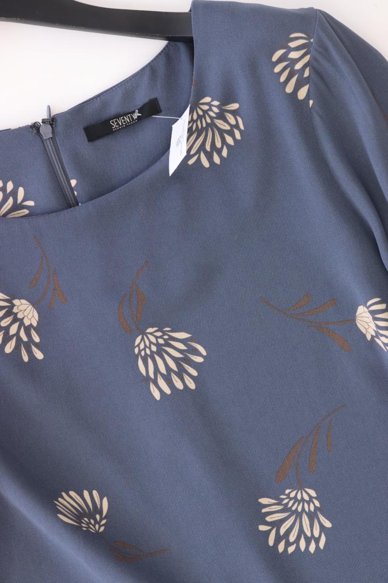 Seventy Sergio Tegon Midikleid Gr. 42 mit Blumenmuster 3/4 Ärmel blau
