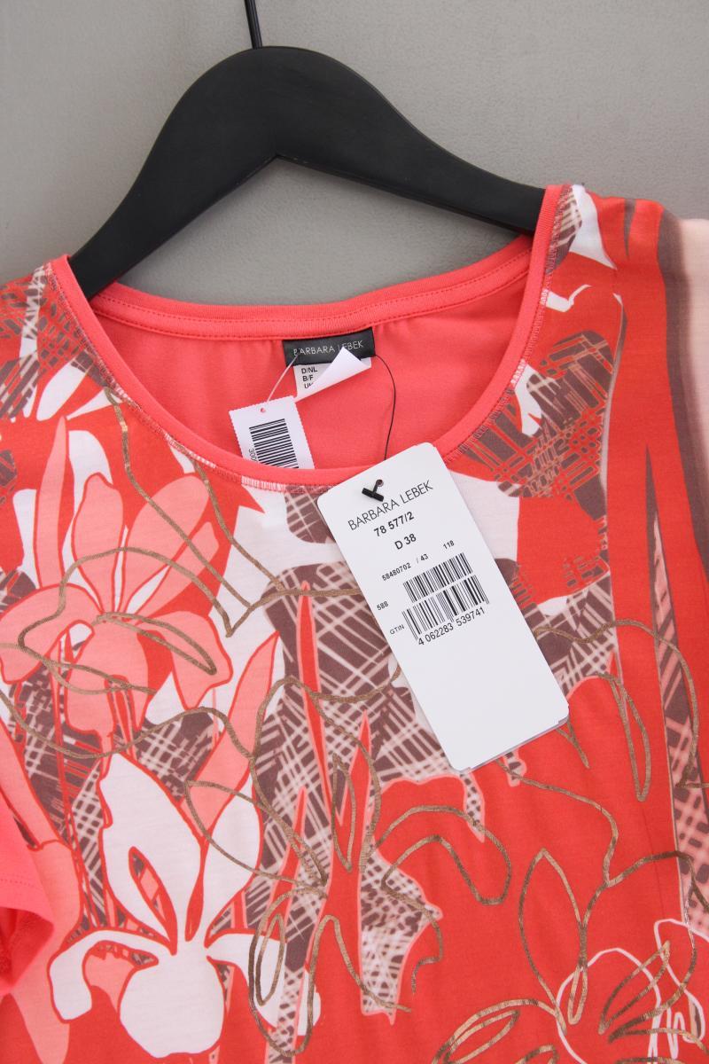 BARBARA LEBEK Printshirt Gr. 38 neu mit Etikett Kurzarm rot aus Viskose
