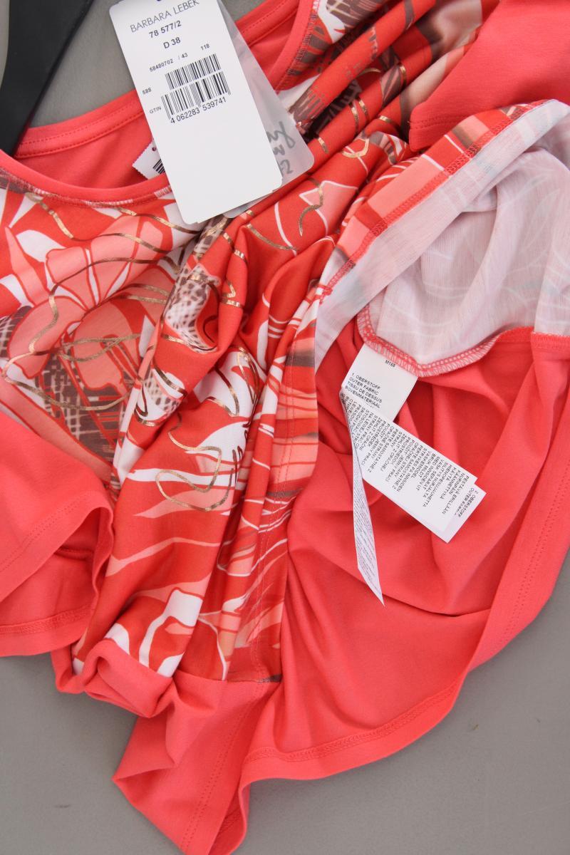 BARBARA LEBEK Printshirt Gr. 38 neu mit Etikett Kurzarm rot aus Viskose