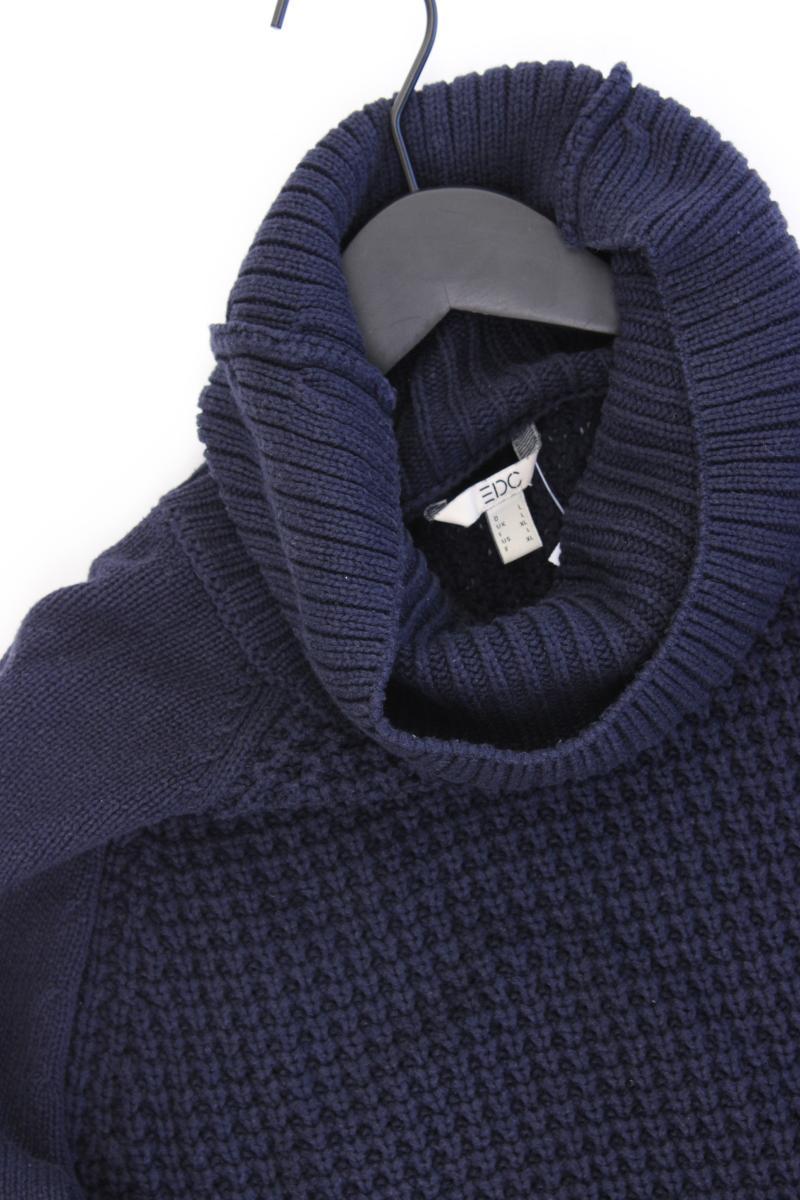 edc by Esprit Strickkleid Gr. L Langarm blau aus Baumwolle