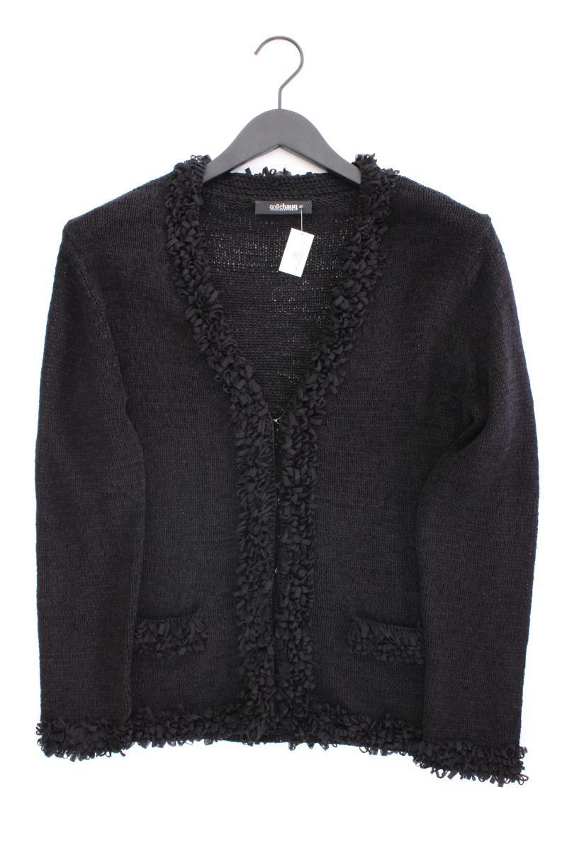 Gollehaug Strickjacke Gr. 42 Langarm Vintage schwarz aus Polyacryl