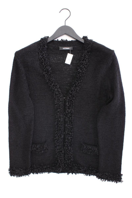 Gollehaug Strickjacke Gr. 42 Langarm Vintage schwarz aus Polyacryl
