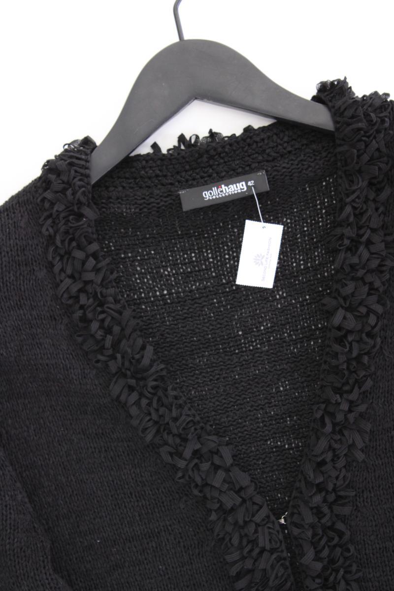 Gollehaug Strickjacke Gr. 42 Langarm Vintage schwarz aus Polyacryl